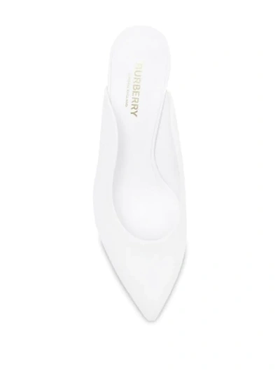 Shop Burberry Pointed Toe 60mm Mules In White