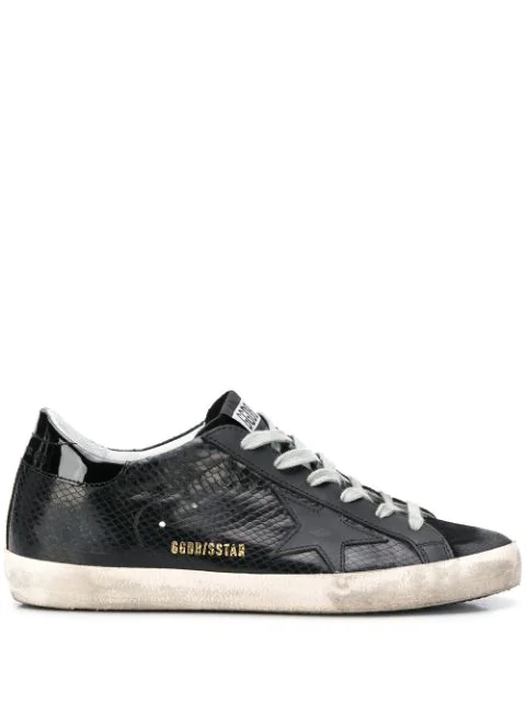golden goose black snake sneakers