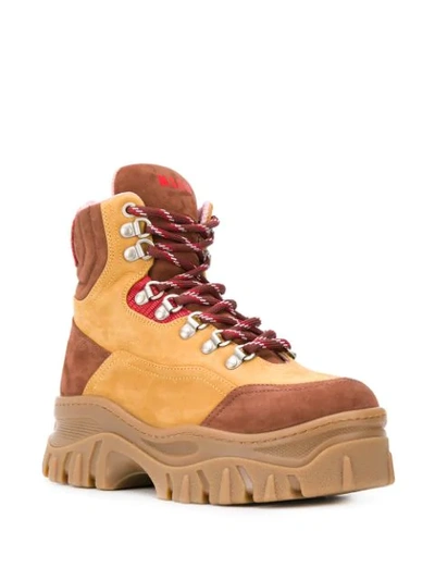 Msgm Tractor Trekking Boots In Neutrals