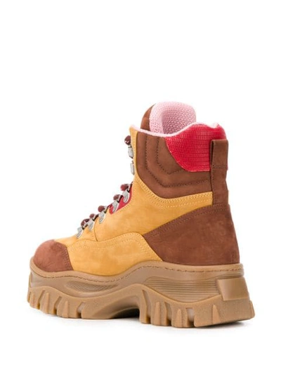 Msgm Tractor Trekking Boots In Neutrals