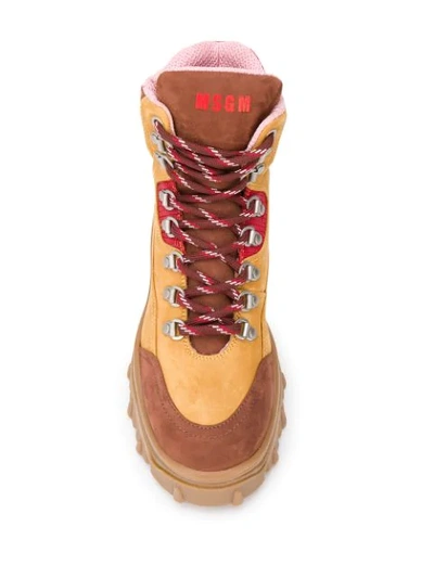 Msgm Tractor Trekking Boots In Neutrals