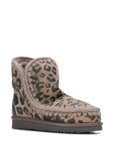 Mou Leopard Print Boots In Leopard Elephant Grey