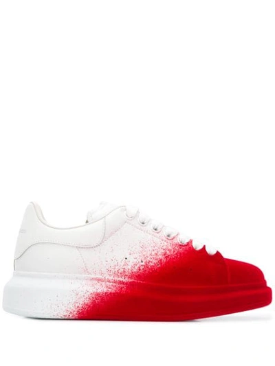 Alexander Mcqueen Oversized Spray Paint Effect Sneakers In Optic White Lust  Red | ModeSens