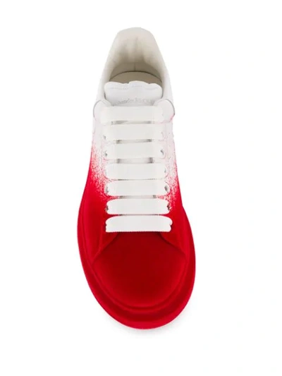 Alexander Mcqueen Oversized Spray Paint Effect Sneakers In Optic White Lust  Red | ModeSens