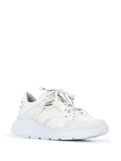Shop Leather Crown Panelled Leather Trainers In White