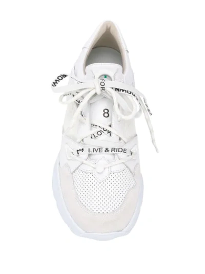 Shop Leather Crown Panelled Leather Trainers In White