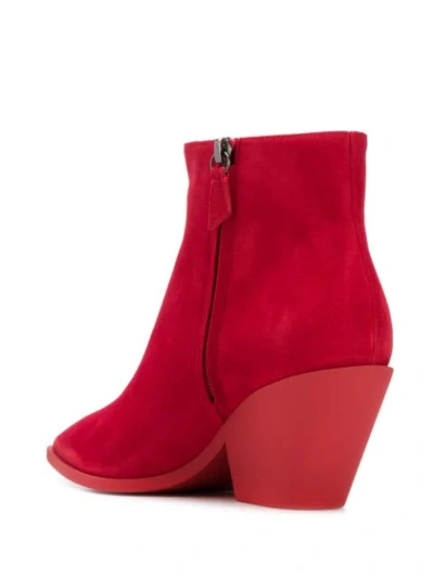 Shop Casadei Zip Fastening Ankle Boots In Red