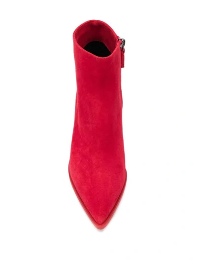 Shop Casadei Zip Fastening Ankle Boots In Red