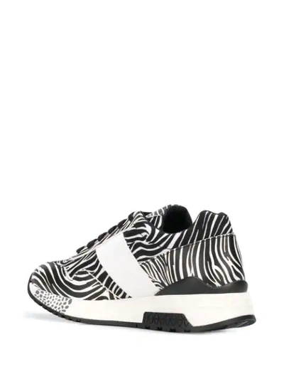 Shop Versace Zebra Print Achilles Sneakers In Black