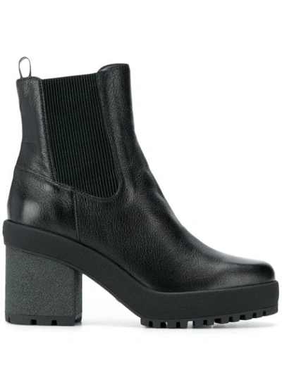 Shop Hogan Block Heel Ankle Boots In Black