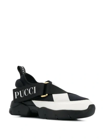 Shop Emilio Pucci City Cross Neoprene Sneakers In A99 Bianco/nero