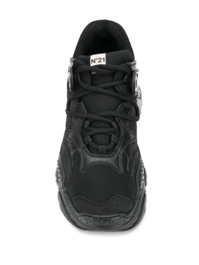 Shop N°21 Ridged Chunky Sneakers In Black