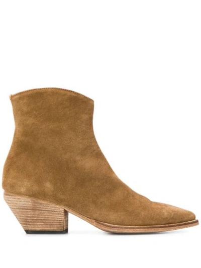 Shop Officine Creative Suede Ankle Boots In Brown