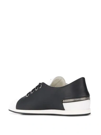 Giuseppe Zanotti Two-tone Zipped Sneakers In Black