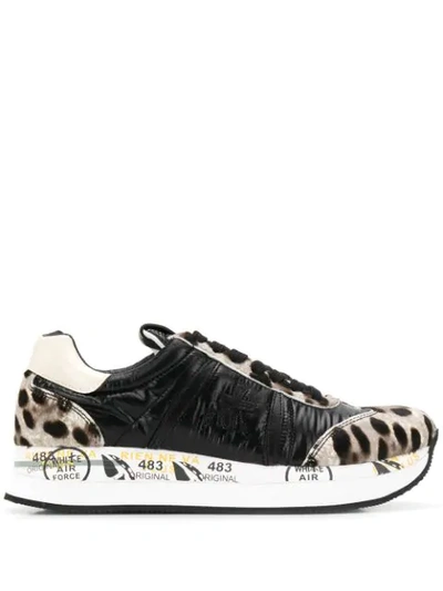 Premiata Conny Leopard Print Sneakers In Multicolore