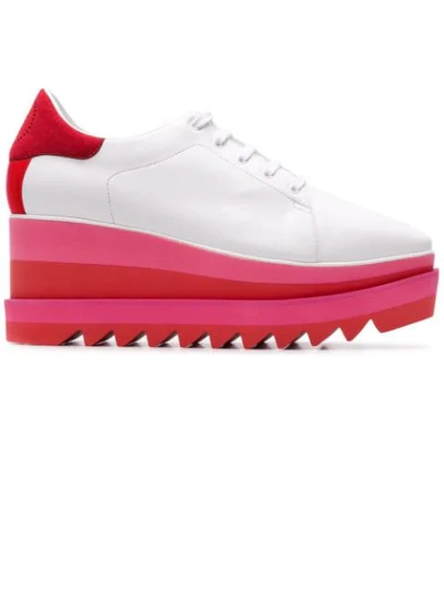 Shop Stella Mccartney Elyse Lace-up Sneakers In 9093 White Cherry