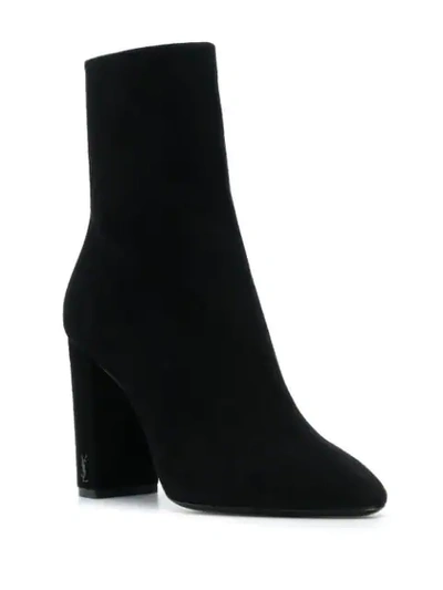 Shop Saint Laurent Lou Ankle Boots In Black