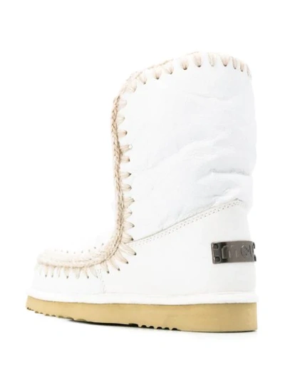 Shop Mou Stitch Trim Eskimo Boots In White