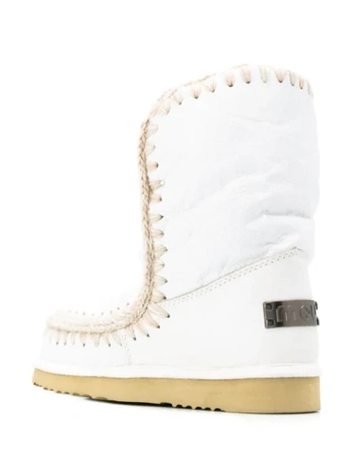 Mou Stitch Trim Eskimo Boots In White