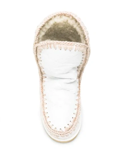 Shop Mou Stitch Trim Eskimo Boots In White