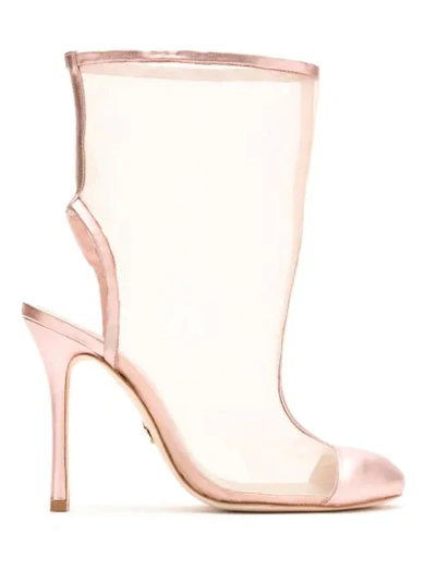 Shop Andrea Bogosian Past Sheer Boots In Nude/rose