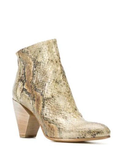 Shop Strategia Snakeskin Effect Ankle Boots In Neutrals