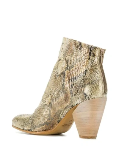Shop Strategia Snakeskin Effect Ankle Boots In Neutrals