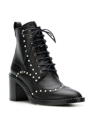 Shop Jimmy Choo Hanah 65 Pearl Embellished Boots In Black