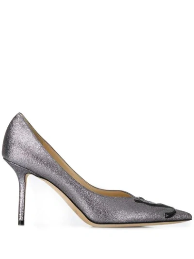 Shop Jimmy Choo Love 85 Pumps In Silver