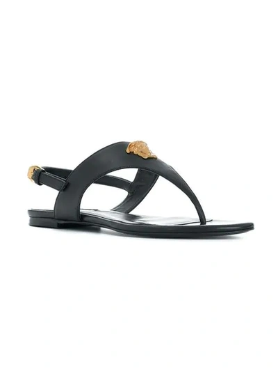 Shop Versace Medusa Slingback Sandals In Black