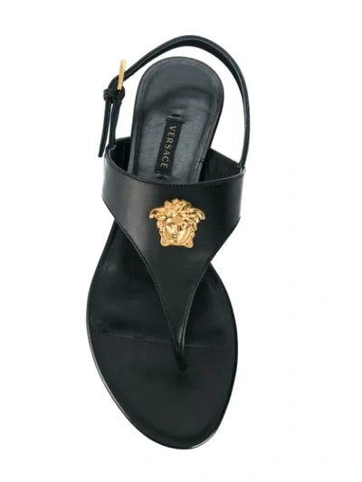 Shop Versace Medusa Slingback Sandals In Black