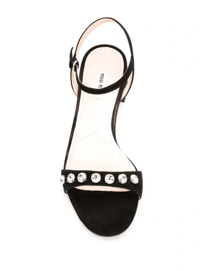 Shop Miu Miu Crystal-embellished Sandals In F0002 Nero