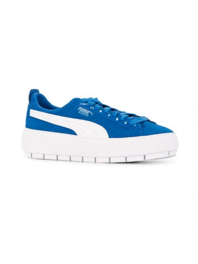 Shop Puma Suede Platform Trace Sneakers In Blue