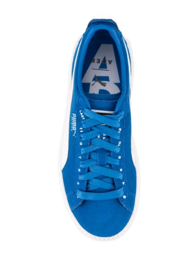 Shop Puma Suede Platform Trace Sneakers In Blue