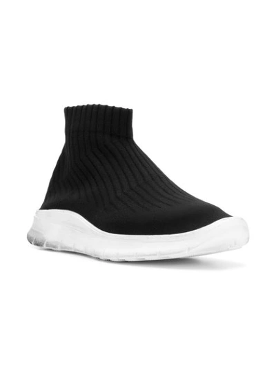Shop Maison Margiela Two-tone Sock Sneakers - Black
