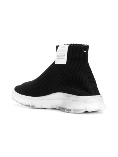Shop Maison Margiela Two-tone Sock Sneakers - Black