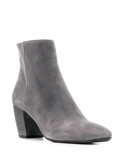 Shop Prada Ankle Zip Boots In Grey