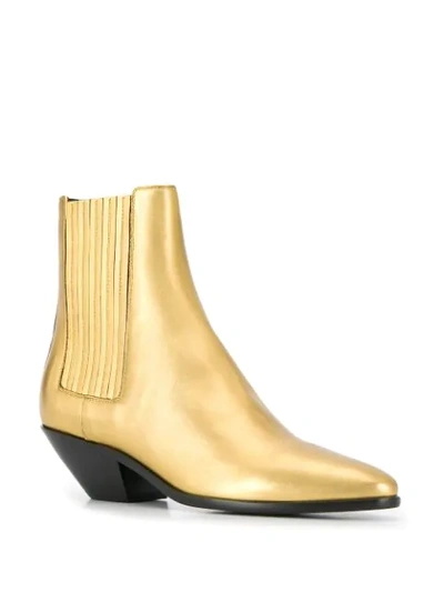 Shop Saint Laurent West Chelsea Boots In Gold