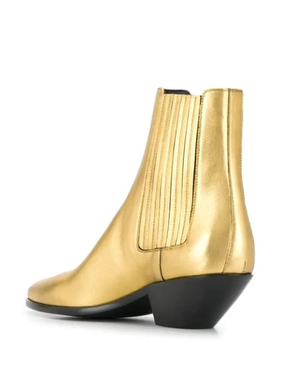 Shop Saint Laurent West Chelsea Boots In Gold