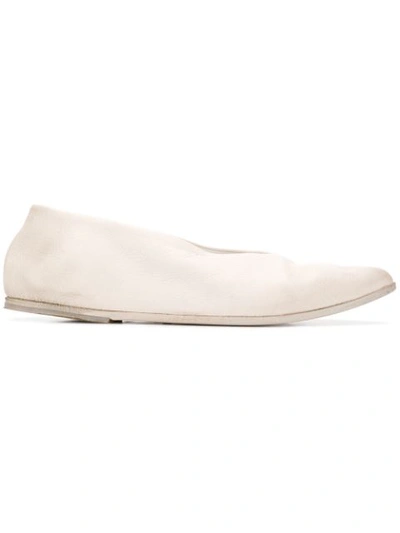 Shop Marsèll Distressed Ballerina Shoes In White