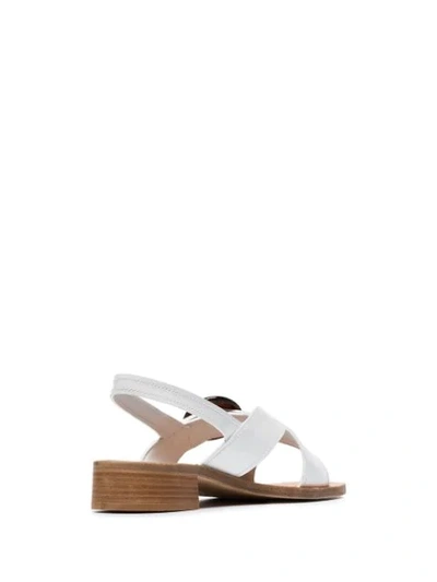 Shop Prada Crossover Sandals In White