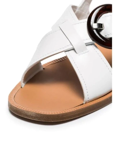 Shop Prada Crossover Sandals In White