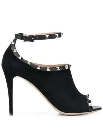 Shop Valentino Rockstud Sandals In Black