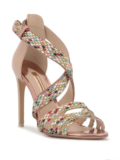 Shop Sophia Webster Danae Crystal-embellished Sandals In Multicolour