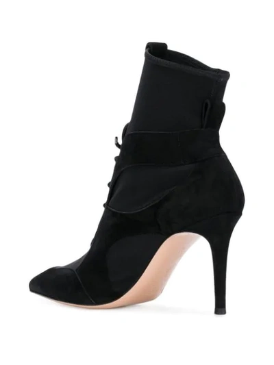 Shop Gianvito Rossi Lace-up Stiletto Ankle Boots In Black