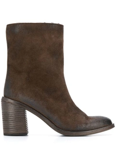 Shop Marsèll Block Heel Ankle Boots In Brown