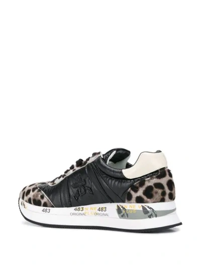 Shop Premiata Conny Leopard Print Sneakers In Black