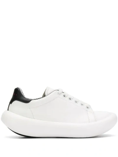 Shop Marni Curved Sneakers In White
