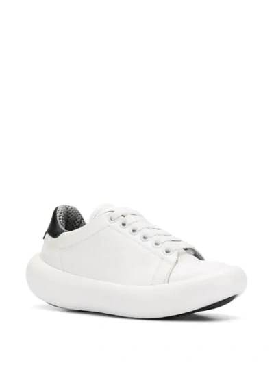 Shop Marni Curved Sneakers In White