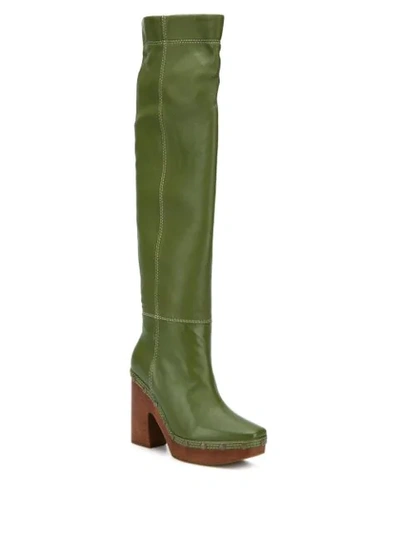 Shop Jacquemus Over The Knee Boots In Green